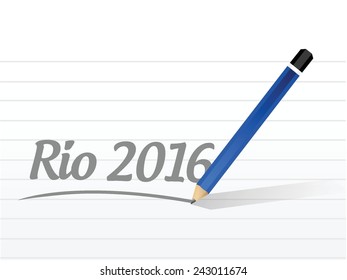 rio 2016 street sign illustration design over a white background