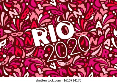 Rio 2020. Brazilian carnival design template