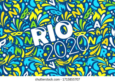 Rio 2020. Brazilian carnival design template