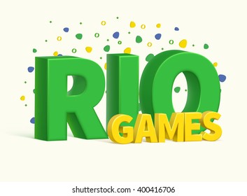 rio 3d realistic text eps 10