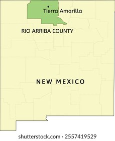 Rio Arriba County and census-designated place of Tierra Amarilla location on New Mexico state map