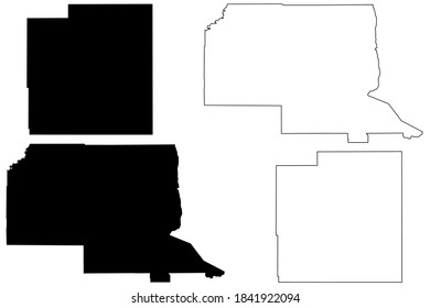 Rio Arriba and Luna County, New Mexico (U.S. county, United States of America, USA, U.S., US) map vector illustration, scribble sketch map