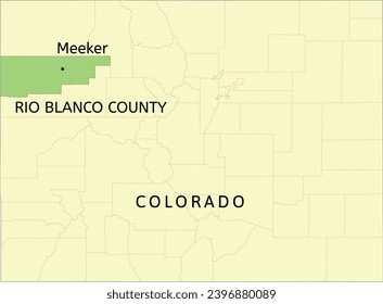 Rio Blanco County and Statutory Town of Meeker location on Colorado state map