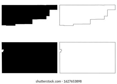 Rio Blanco and Sedgwick County, Colorado (U.S. county, United States of America,USA, U.S., US) map vector illustration, scribble sketch Rio Blanco and Sedgwick map