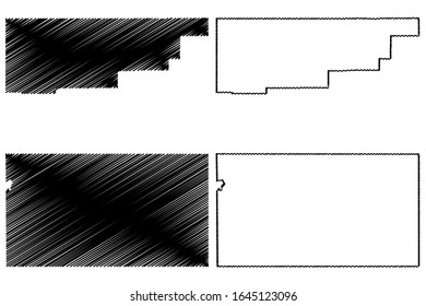 Rio Blanco and Sedgwick County, Colorado (U.S. county, United States of America,USA, U.S., US) map vector illustration, scribble sketch Rio Blanco and Sedgwick map