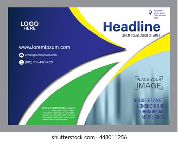 Rio Brazil flag color. Brochure layout magazine flyer modern design template. Annual Report Leaflet cover Presentation background. Vector illustration