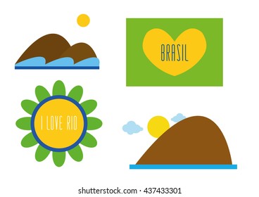 Rio Brazil Set Vector
