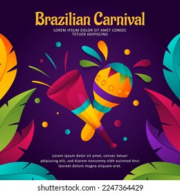 Rio carnival background with colorful Brazilian element illustration