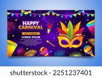 Rio Carnival Celebration Banner Design With colorful elements 