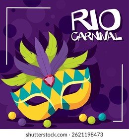 Rio carnival festive mask. Vector illustration