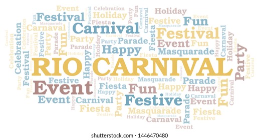 Rio Carnival word cloud vector made with text only