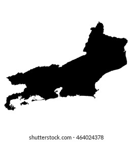 Rio de Janeiro black map on white background vector
