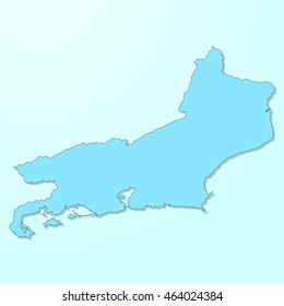 Rio de Janeiro blue map on degraded background vector
