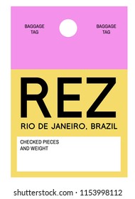 Rio de Janeiro brazil airport luggage tag