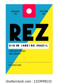 Rio de Janeiro brazil airport luggage tag