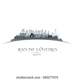 Rio de Janeiro Brazil city skyline silhouette. Vector illustration