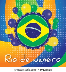 Rio de Janeiro Brazil. Pop Art Vector Illustration.