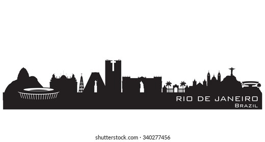 Rio de Janeiro Brazil skyline Detailed vector silhouette