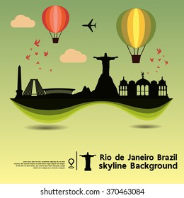 Rio de Janeiro, Brazil ,skyline background and  travel destination, vector Illustration