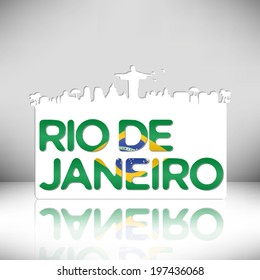 Rio de Janeiro Brazil vector design on white background.