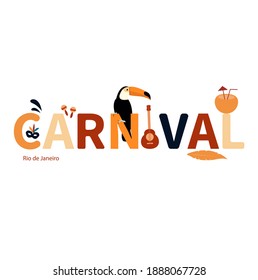 Rio de Janeiro Carnival. Brazilian Carnival concept.