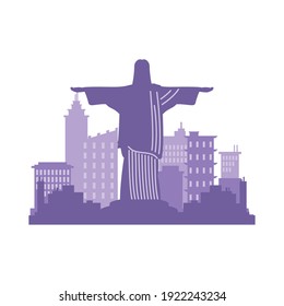 rio de janeiro city architecture silhouette icon vector illustration design