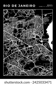 Mapa de la ciudad de Río de Janeiro, Mapa de la cartografía, Mapa de la distribución de calles