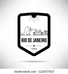 Rio de Janeiro City Modern Skyline Vector Template