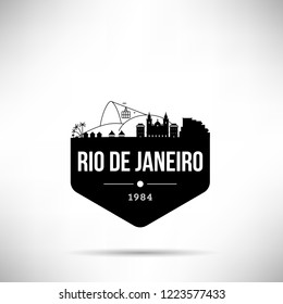 Rio de Janeiro City Modern Skyline Vector Template