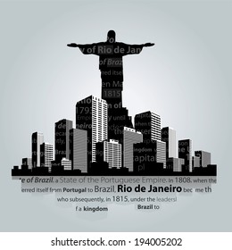 Rio de Janeiro city silhouette.