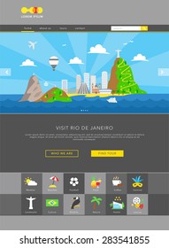 Rio de Janeiro colorful web template vector