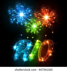 fondo de fuegos artificiales río de janeiro fácil de editar