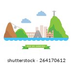 Rio de Janeiro flat background vector