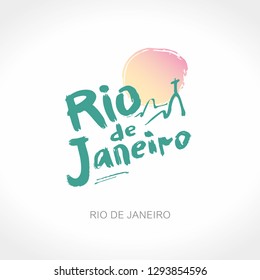 Rio De Janeiro Hand Drawn Lettering Stock Vector (Royalty Free ...