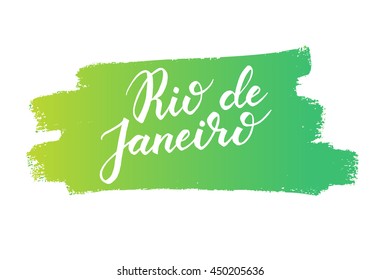 Rio de janeiro hand drawn vector lettering. 