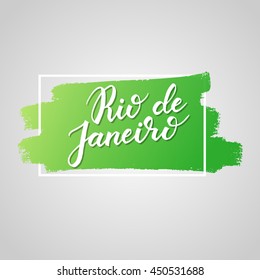 Rio de janeiro hand drawn vector lettering.