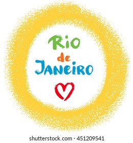 Rio de Janeiro hand drawn vector lettering. 