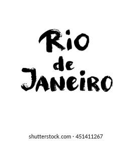 Rio de janeiro hand drawn vector lettering. 