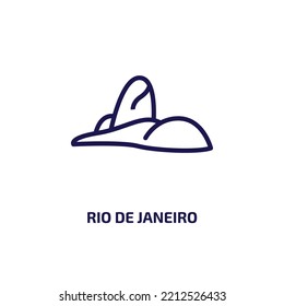 rio de janeiro icon from culture collection. Thin linear rio de janeiro, brazil, city outline icon isolated on white background. Line vector rio de janeiro sign, symbol for web and mobile