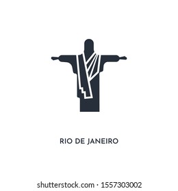 rio de janeiro icon. simple element illustration. isolated trendy filled rio de janeiro icon on white background. can be used for web, mobile, ui.