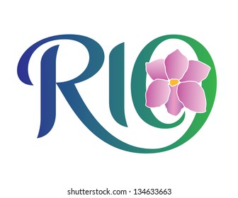 Rio de Janeiro International Cities Hand lettering and Illustration Vector