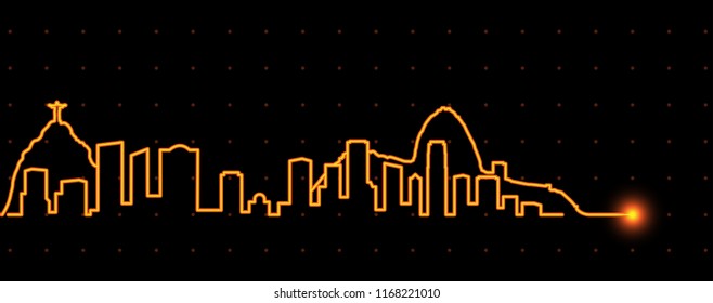 Rio de Janeiro Light Streak Skyline