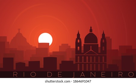 Rio de Janeiro Low Sun Skyline Scene