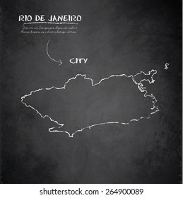 Rio de Janeiro map city blackboard chalkboard vector