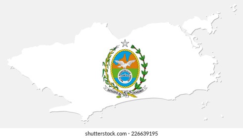rio de janeiro map with coat of arms