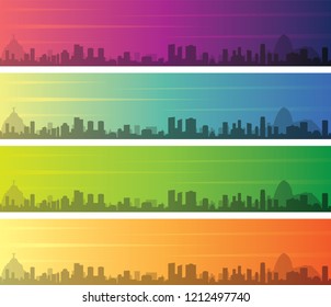 Rio de Janeiro Multiple Color Gradient Skyline Banner