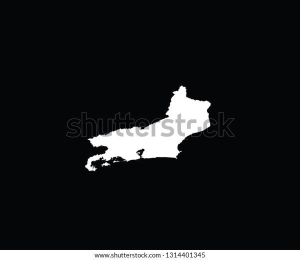 Rio De Janeiro Outline Map Brazil Stock Vector Royalty Free