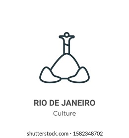 Rio de janeiro outline vector icon. Thin line black rio de janeiro icon, flat vector simple element illustration from editable culture concept isolated on white background