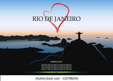 Rio De Janeiro postcard - vector illustration