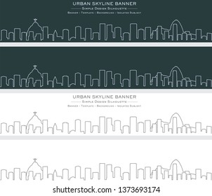 Rio de Janeiro Single Line Skyline Banner